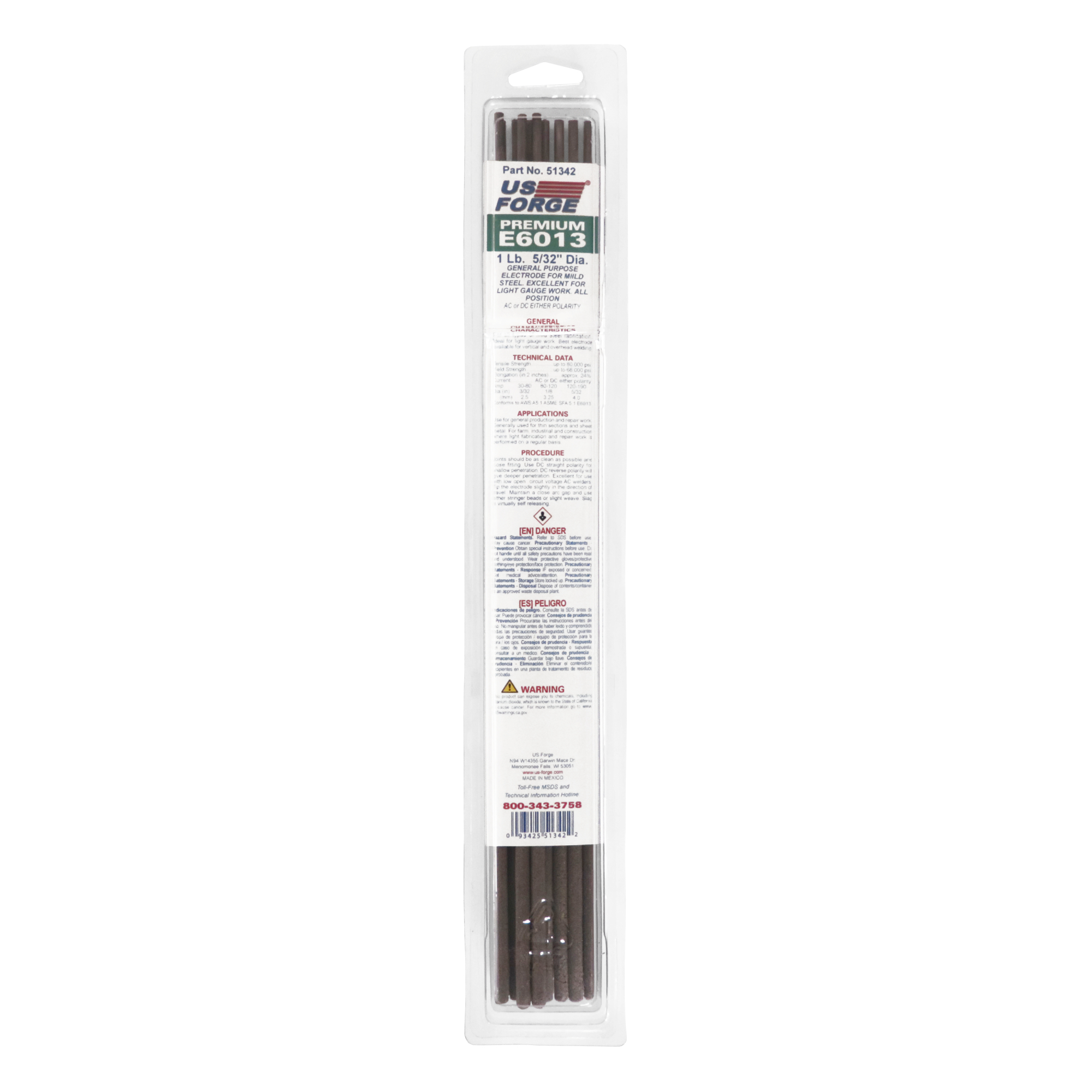 US Forge® 5/32" E6013 Welding Electrode - 1 lbs, Model# 51342